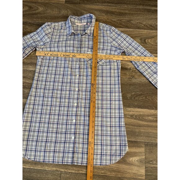 Victorias Secret Sleep Shirt Womens Size Medium Pink Lavender Plaid Nightgown PJ - Picture 8 of 9